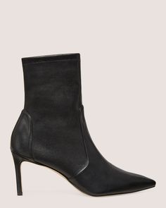 Polish City 75 Stretch Bootie | Stuart Weitzman Fitted Heeled Boots With Sculpted Heel For Fall, Fitted Heeled Boots With Padded Heel, Fitted Platform Boots With Reinforced Heel, Fitted Mid-calf Boots With Reinforced Heel For Fall, Fitted High Ankle Platform Boots With 4-inch Heel, Fitted High Heel Boots, Fitted Mid-calf Boots For Evening, Fitted High Ankle Mid-calf Boots For Evening, Heeled Boots With Reinforced Heel And High Ankle