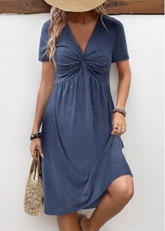 Color:Navy;Size:S;Size:M;Size:L;Size:XL;Size:XXL;Package Contents:1 X Dress;Occasion:Other;Style:Casual; Sleeveless Collared Dress, Estilo Chic, Mini Dresses For Women, Linnet, Pleated Midi Dress, Vestido Casual, Daily Dress, Waist Dress, Types Of Skirts