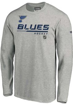 Show off your team pride in this St Louis Blues Grey Cotton Prime Long Sleeve T Shirt! This STL Blues Long Sleeve Tee features a screen print team wordmark at center chest. Make sure everyone knows you root for the Blues with this Grey STL Blues T Shirt. Long Live the Note! Stl Blues, St Louis Blues, The Blues, Long Live, Blue T, Blue Tshirt, Grey Cotton, Gray Tshirt, Screen Print