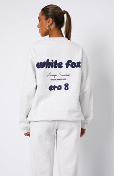 White Fox Era 8, White Fox Jumper, Preppy Hoodies, Preppy Pjs, Jumper Aesthetic, Fox Outfit, Calvin Klein Outfits, Tracksuit Outfit