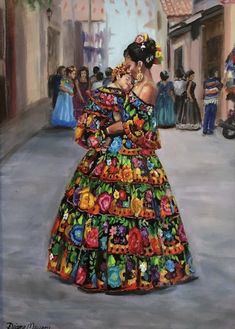 a painting of a woman in a colorful dress on the cover of an art workshop