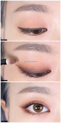 Asian Eye Shadow Looks, Eye Shadow For Asian Eyes, Eye Shadow Tutorial Step By Step, Everyday Eye Shadow, Eye Shadowing Tutorial, Extreme Make-up, Korean Eyebrows, Eye Shadow Tutorial, Makeup Suggestions