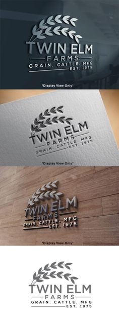 the logo for twin elm hair salon, which has been designed to look like an emblem