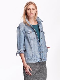 Boyfriend Denim Jacket Boyfriend Denim Jacket, Boyfriend Jacket, Boyfriend Denim, Blue Denim Jacket, Fall Winter Wardrobe, Old Navy Women, Coats Jackets Women, Maternity Wear, Outerwear Jackets