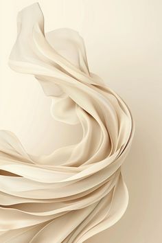 an abstract image of flowing white fabric on a beige background with room for your text