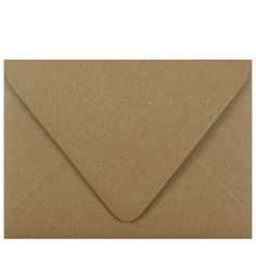 an open brown envelope on a white background