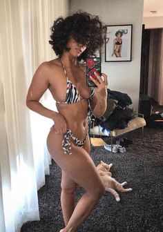 At home bikini inspo brought to you by the baddest Nazanin Mandi 🖤💣 Link in the bio to get her Zebra Print Sorrento Bikini #quarantinelife #athome #quarantineandchill #stayhome #nazaninmandixchynnadolls Boo Thang, High Cut Swimsuit, Body Inspiration, Sorrento, Getting Ready, Try On, Bathing Suits