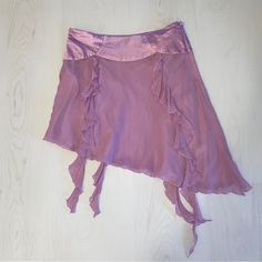 Nwt Bebe Lilac Or Lavender Silk Ruffle Asymmetrical Drop Waist Skirt 100% Silk Shell And Lining. Size Small 15 Inch Flat Waist And 24 Inch Long. Cascading Ruffles At The Hem It Was Never Worn But Does Have A Flaw. Flaw: Tiny Rip On The Side That Has Been Stitched Together Original Tag In Pictures Near Vintage #Bebe #Spring #Easter #Lilac #Silk #Ruffle #Asymmetrical Purple Skirt Aesthetic, Lilac Skirt, Vintage Wrap Skirt, Black Striped Skirt, Lavender Skirt, Drop Waist Skirt, Skirt Aesthetic, Lavender Silk, Fairy Skirt