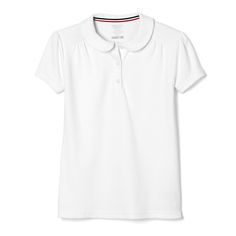 PRICES MAY VARY. Cotton Blend Interlock 50 Wash Tested Shrink & Fade Resistant 3 Button Placket With Pearlized Buttons Self Fabric Peter Pan Collar Drop Shoulder Gathers Stripe Grosgrain Neck Taping French Toast School Uniforms, Short French, Collar Polo Shirt, Peter Pan Collar Blouse, Uniform Shirts, Boys Fleece, Polo Shirt White, Plus Size Designers, White Polo