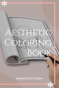 an adult coloring book with the title aesthetic coloring book