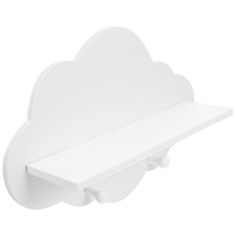 a white shelf with a cloud on it