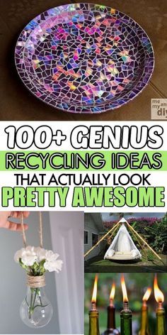 Love recycling projects? Then these recycling DIY ideas are what you need! Whether you are looking to recycle some glass bottles or want to know what to do with your glass bulbs, there is something fun for everyone. #recycle #recyclingprojects #crafts #diybunker Upcycle Repurpose, Diy Upcycle, Inspire Me Home Decor