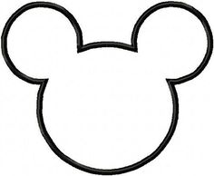 a mickey mouse head outline on a white background