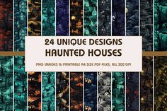 24 unique halloween themed digital paper textures for photoshopping and webpage design projects