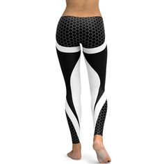 Epic Sports Leggings GearBunch Staff Pick: The Black & White Honeycomb Carbon Legging is said to be "fashionable activewear that are so comfortable, you will want to wear these leggings anywhere and everywhere!" Yoga Tights, Workout Pants, These Leggings Were Made For Women Black and white block panelling run down the legs, with honeycomb detailing at the top of the leggings and a slimming panel at the ankle. White Sportswear Leggings For Running, Casual White Leggings For Running, White Compressive Leggings For Running, Fashionable Activewear, Girls Fit, Yoga Tights, Fitness Sport, Activewear Fashion, Sport Gym