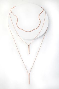 Chic Rose Gold Necklace - Choker Necklace - Layered Necklace - Lulus Minimalist Rose Gold Layered Necklace With Delicate Chain, Rose Gold Metal Snake Chain Necklace, Minimalist Rose Gold Chain Necklace For Layering, Rose Gold Delicate Chain Necklace, Minimalist Rose Gold Layered Necklace With Adjustable Chain, Delicate Rose Gold Metal Chain Necklace, Minimalist Rose Gold Necklace With Double Chain, Minimalist Rose Gold Double Chain Necklace, Trendy Rose Gold Choker Chain Necklace