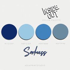 Inside out inspired character sadness color combination #insideoutemotions #sadnessemotion #colorcombintion #colorpaletteinspiration #insideout2 #insideoutsadness #colorpalette #colorinspiration Inside Out Emotions, Inside Out Characters, Color Pallete, Hex Codes, Color Combination, Color Palettes, Color Inspiration