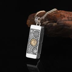 Sterling Silver Harmonica Pendant Necklace Silver Symbolic Rectangular Jewelry, Silver Jewelry With Rectangular Coin Pendant, Symbolic Sterling Silver Jewelry With Rectangular Pendant, Popular Jewelry, Metal Necklaces, Unisex Fashion, Size 13, Types Of Metal, Wheat