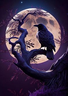 Skull Raven Gothic Poster Crow Moon Wall Art-MoonChildWorld Witchcraft Poster, Witch Wall Decor, Art Witchcraft, Witchy Wall Art, Witch Poster