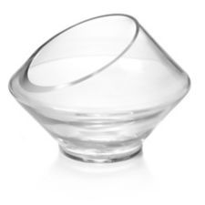 an empty glass bowl on a white background