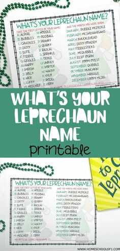 Have you ever wondered what your name would be if you were a leprechaun? Our what’s your leprechaun name printable is a whimsical and engaging way to find out! Perfect for St. Patrick’s Day festivities or just for a bit of magical fun, this printable offers a unique blend of humor and fantasy that’s sure to delight both kids and adults alike.