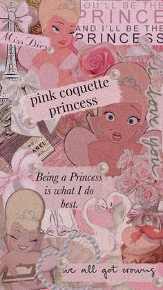 pink collage with princesses on it and the words, i do not know what to