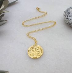 A nice 14k gold-filled necklace with an eye-catching Christian Pendant. A dainty everyday charm that brings good luck and protects the person that is wearing it. A nice gift for her Length approx. 16 inches / 40.5 ♥ All items will be delivered in a nice gift envelope to minimize shipping expenses for you! You may choose gift wrapping at checkout if you wish! If you need it sooner, select expedited shipping at checkout and leave us a note with the wishing date! ★ Read our policies before purchase Luxury Byzantine Engraved Necklace, Brass Byzantine Necklace Perfect For Gifts, Symbolic Gold Plated Coin Necklace, Gold Byzantine Tarnish Resistant Necklace, Gold Byzantine Tarnish-resistant Necklace, Yellow Gold Byzantine Coin Necklace Gift, Byzantine Round Pendant Necklace For Gift, Byzantine Style Round Pendant Necklace For Gift, Byzantine Necklace With Coin Pendant As Gift