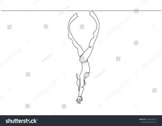 one continuous line drawing of a man hanging upside down