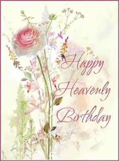 a happy birthday card with flowers on it