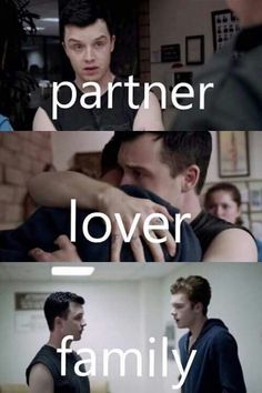 two different pictures with the same caption for each one, and an image that says partner lover family