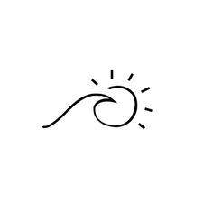 a line drawing of a hand with the sun above it