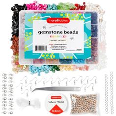 beading kit for gemstone beads with scissors and accessories