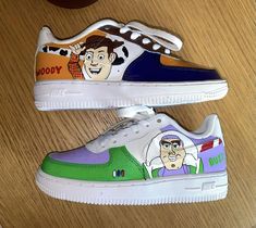 Custom Authentic Nike Air Force 1. Hand painted using Angelus Acrylic Leather paints to the highest quality. Any character and designs are available, send us a message and we will be more than happy to answer your queries :) Custom Nike Air Force 1, Custom Nike Air Force, Custom Nike, Leather Paint, Custom Nikes, Nike Air Force 1, Toy Story, Air Force 1, Nike Air Force