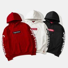 Supreme Clothing, Supreme Hat, Supreme Hoodie, Supreme Logo, Loose Hoodie, Fashion Logo, Kpop Fashion, Hooded Sweater, Room Decoration