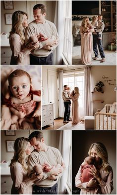 a collage of photos with people holding their babies