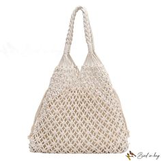 Bird in Bag - New bag hollow hand-woven handbag shoulder bag fashion casual solid color bag Trendy Open Weave Bag For Everyday Use, Trendy Open Weave Bags For Everyday Use, Trendy Open Weave Bags For Everyday, Trendy Beige Bag With Open Weave, Daily Use Shoulder Bag With Open Weave, Double Handle, Trendy Beige Shoulder Bag With Open Weave, Chic Open Weave Tote Shoulder Bag, Trendy Beige Open Weave Bag, Trendy Beige Open Weave Shoulder Bag