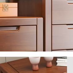 two photos side by side one shows a dresser and the other shows an empty drawer