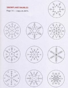 Snowflake Embroidery, Embroidery Christmas, Pola Sulam, Simple Embroidery, Christmas Sewing