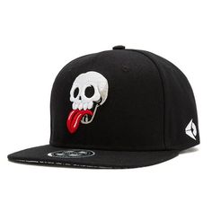 Hip Hop Funny Skull Embroidery Baseball Snapback Cap-unisex-wanahavit-wanahavit Mode Hip Hop, Techwear Fashion, Skull Hat, Hip Hop Cap, Hip Hop Hat, Snapback Caps, Men Baseball Cap, Style Hip Hop, Baseball Women