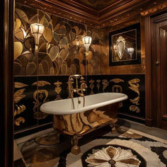 26 Luxurious Bathroom Spaces: Fusing Modern Comfort with Classic Opulence Tile Art Ideas, Vintage Glam Bathroom, Tile Art Projects, Steampunk Bathroom, Diy Tile Backsplash, Modern Georgian, Glam Bathroom, Ceramic Tile Colors, Patterned Tile Backsplash