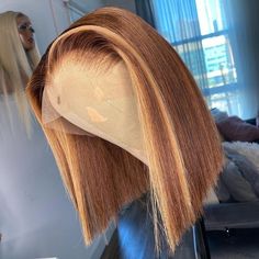 Crown Wigs, Pressed Hairstyles, Laid Hairstyles, Human Hair Wigs Straight, Colored Human Hair Wigs, Ombre Lace Front Wig, Wig Tutorial, Kort Bob, Mani Nails