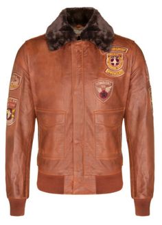 ad eBay - Find many great new & used options and get the best deals for Men's Tan Brown Leather Aviator Bomber Jacket Air Force Badge Pilot Jacket at the best online prices at eBay! Free shipping for many products! Air Force Badge, Pilot Style, Pilot Jacket, Mens Luggage, Embroidered Badges, Trainer Heels, Trending Sunglasses, Stylish Storage, Shop Mens Clothing