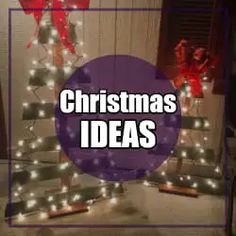 a christmas tree with lights on it and the words christmas ideas in front of it