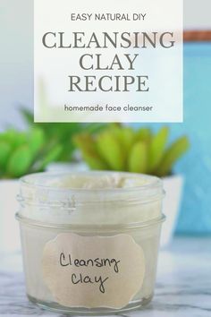 How to make a cleansing clay at home. This easy recipe dissolves dirt, oil, and makeup for clean skin. This clay face soap doesn't have water, so it doesn't need a preservative. It has frankincense and helichrysum essential oils.  This is gentle enough to use daily as a DIY face cleanser or makeup remover. It uses kaolin clay to exfoliate and detox, so it's great for oily skin.  This is the best natural homemade recipes to remove dirt and oil for glowing skin. #cleansingclay #clay Facial Cleanser Recipe, Cleanser Recipe, Homemade Face Cleanser, Clay At Home