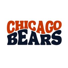 the chicago bears logo is shown in orange and blue