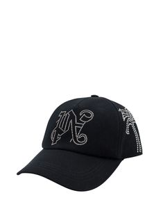 a black hat with white letters on it