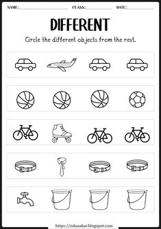 different types of objects that can be found in this worksheet for kids to learn