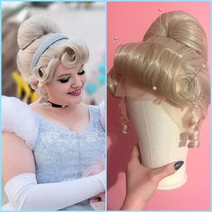 Gorgeous Cindy lace front wigs made to order! This wig will come with the lace uncut so you can cut it to your preference. Features adjustable straps for sizing, netting over bun, styled with steam and bobby pins. This wig has an incredible amount of hair with no stuffing or hair donuts. This week will be gorgeous for any Cinderella cosplay, princess party look, Halloween, or for fun! Please note wigs cannot be exactly the same hair for hair as sample pictures but will be very close If you need a different color or have any special requests not included in the wig currently, message me! I can make it happen. Look Halloween, Cinderella Cosplay, Hair Donut, Cosplay Hair, Party Look, Wig Making, Princess Party, Party Looks, Lace Front Wig