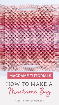 Pink Ombre Macrame Bag Macrame Bag Tutorial, Easy Diy Macrame, Rustic Crochet, Handbag Ideas, Simple Macrame, Macrame Owl