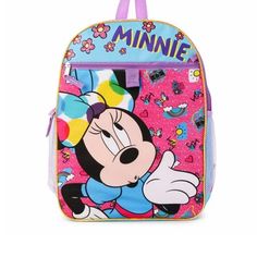 a minnie mouse backpack sitting on top of a table